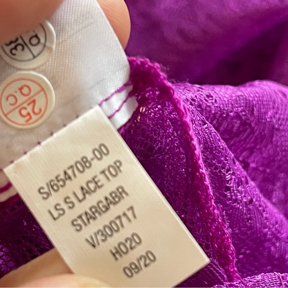 Banana republic purple high neck lace peplum top XS petite - Picture 5 of 14